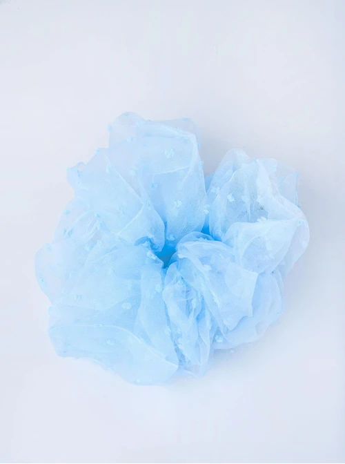 Gumka do włosów typu scrunchie - błękitna, O614321P00
