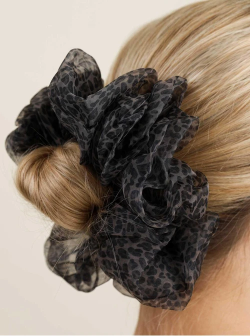 Gumka do włosów typu scrunchie -zwierzęcy wzór, O614325P00