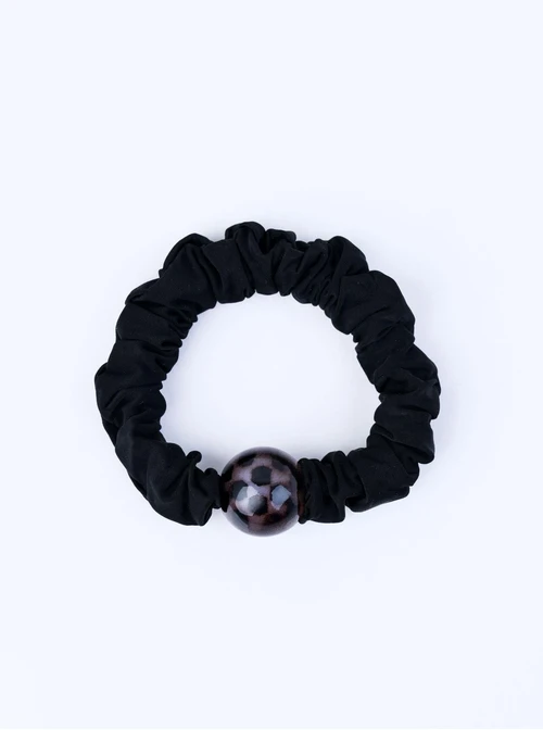 Gumka do włosów z ozdobą - czarna, O614295P00