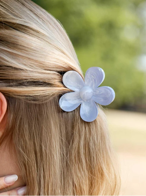 Klamra do włosów Kwiatuszek - błękitno-lawendowa marmurkowa, O914264P00