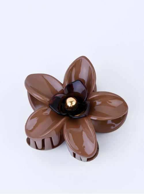 Klamra do włosów Kwiatuszek - brązowa, O914225P00