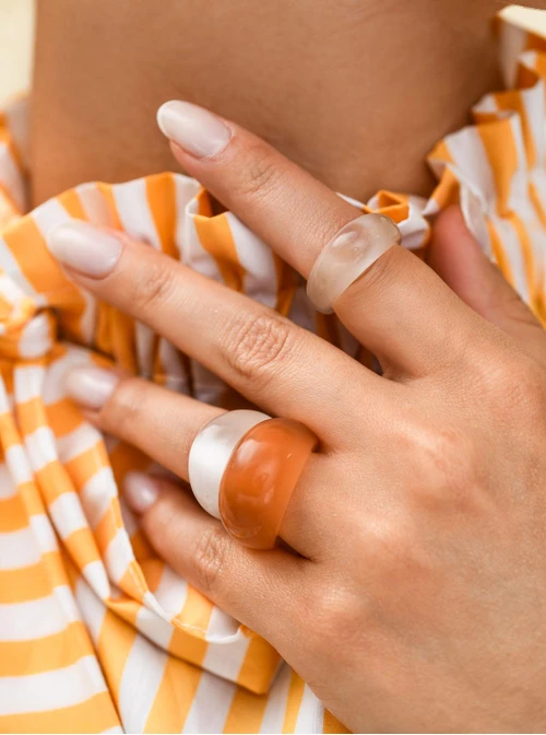 Zestaw Pierścionków Peach Pearl
