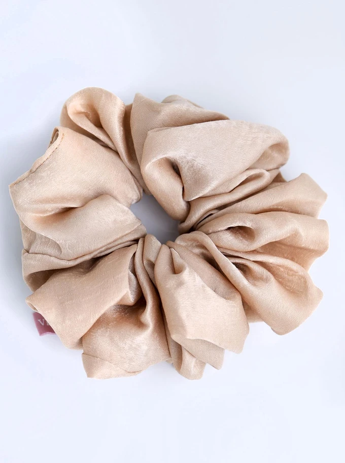 Gumka do włosów typu scrunchie, beżowa O614409P00