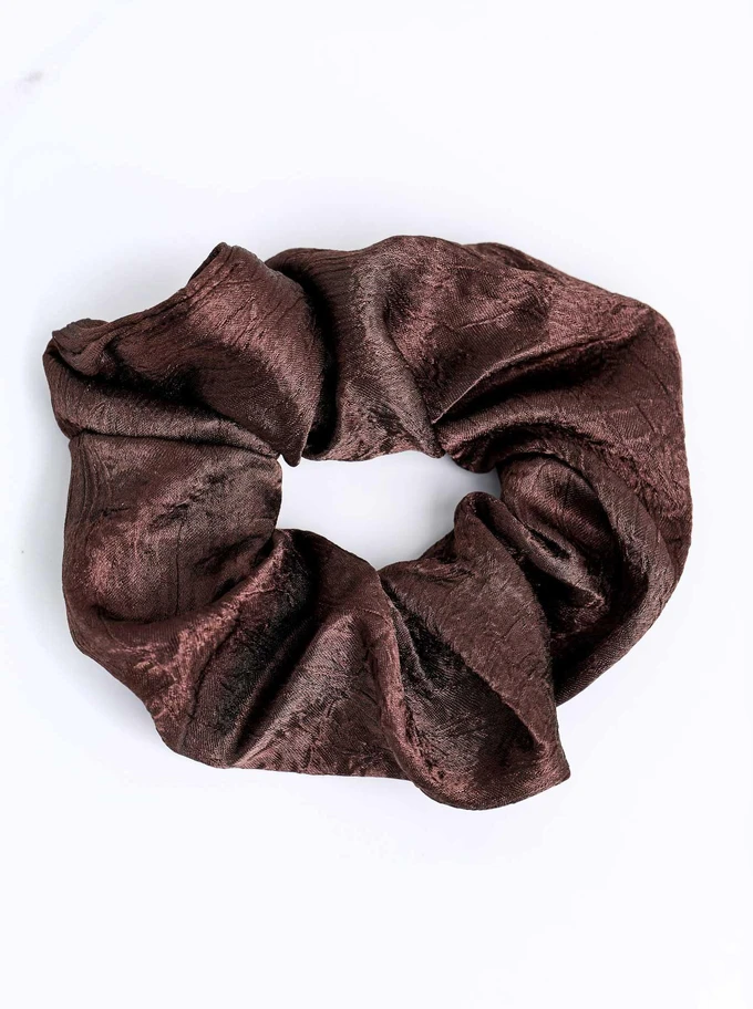 Gumka do włosów typu scrunchie, połyskujący brązowy O614373P00
