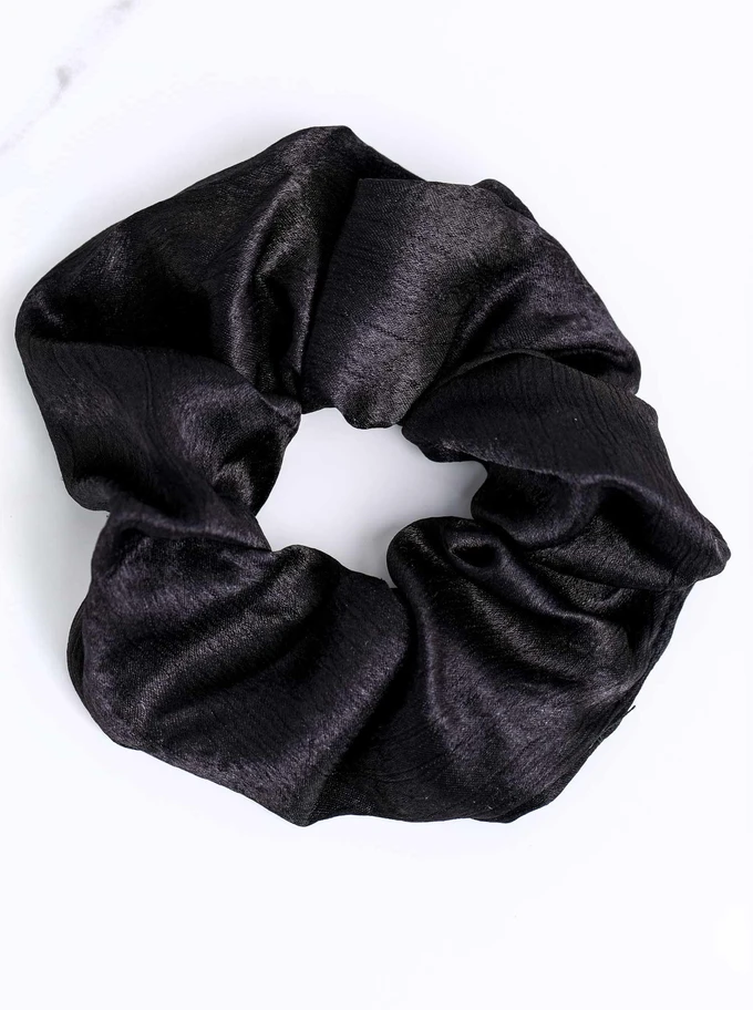 Gumka do włosów typu scrunchie, połyskujący czarny O614374P00