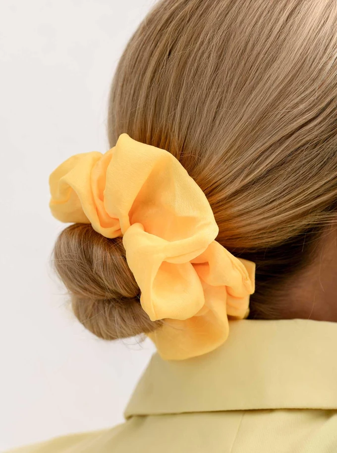 Gumka do włosów typu scrunchie, żółta O614410P00