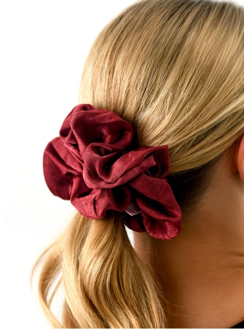Gumka do włosów typu scrunchie, bordowa O614411P00
