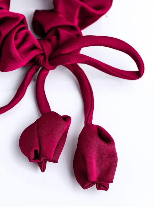 Gumka do włosów typu scrunchie, bordowa, tulipan O614396P00