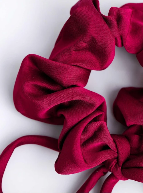 Gumka do włosów typu scrunchie, bordowa, tulipan O614396P00