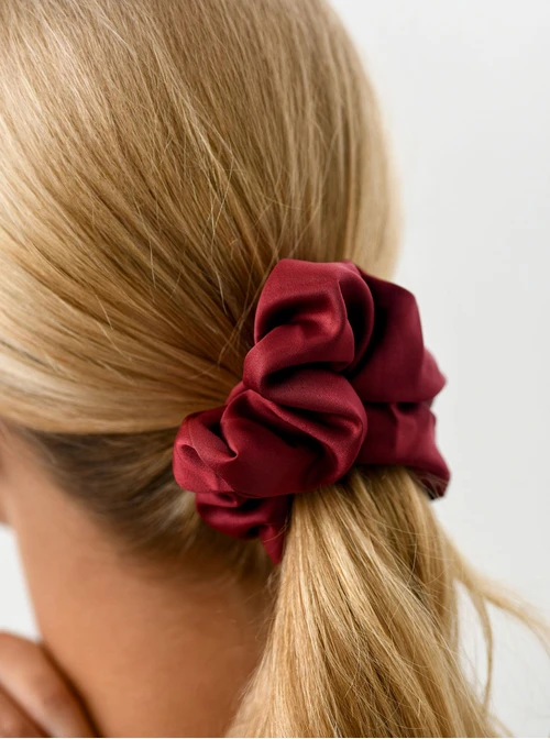Gumka do włosów typu scrunchie, bordowy O614421P00