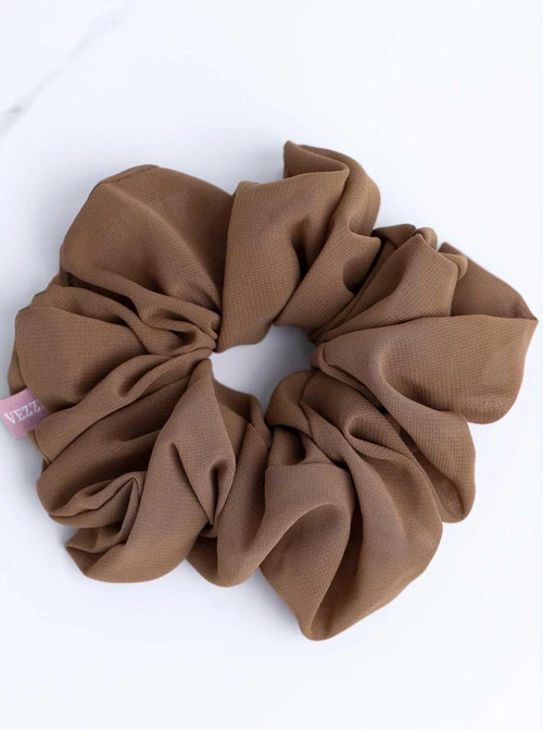 Gumka do włosów typu scrunchie, brązowa O614442P00