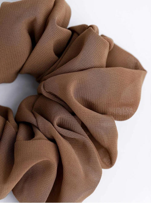 Gumka do włosów typu scrunchie, brązowa O614442P00