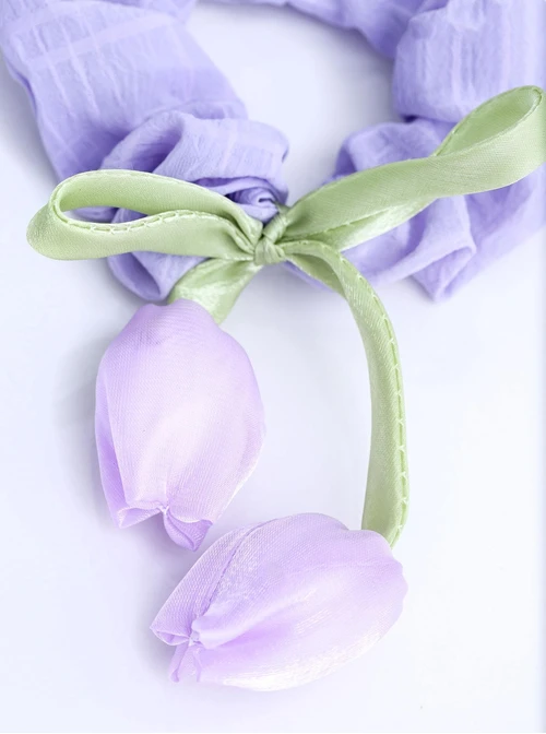 Gumka do włosów typu scrunchie, fioletowa, tulipan O614378P00