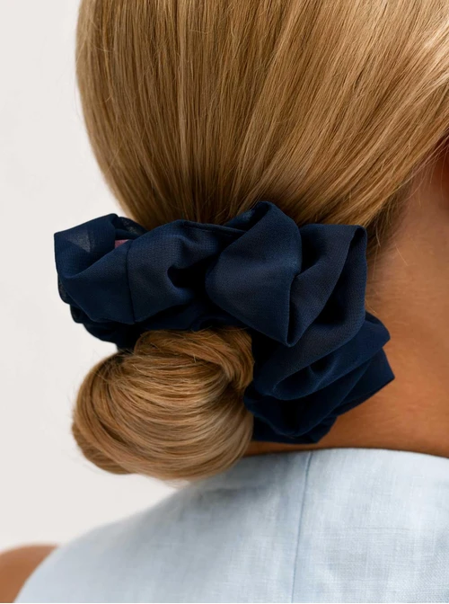 Gumka do włosów typu scrunchie, granatowa O614444P00