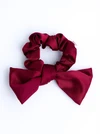 Gumka do włosów typu scrunchie, kokarda, bordowa O614431P00