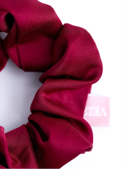 Gumka do włosów typu scrunchie, kokarda, bordowa O614431P00