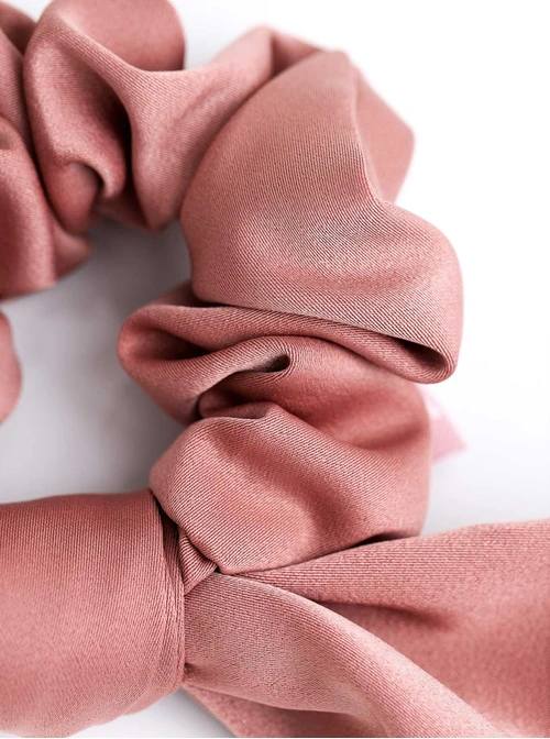 Gumka do włosów typu scrunchie, kokarda, brązowa O614428P00