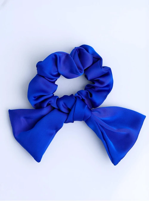 Gumka do włosów typu scrunchie, kokarda, chabrowy O614432P00