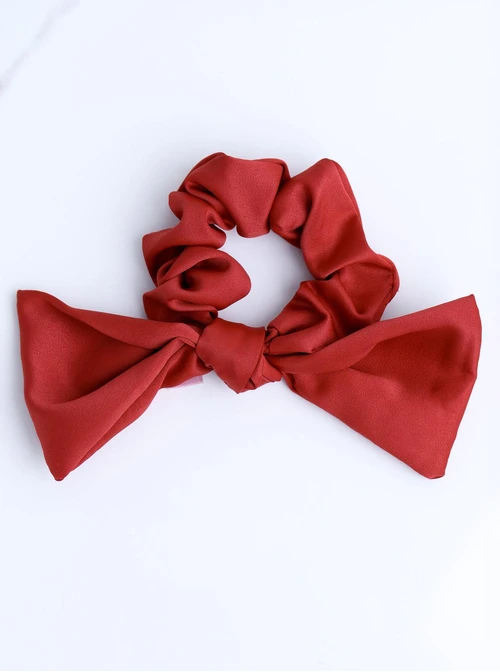 Gumka do włosów typu scrunchie, kokarda, czerwona O614429P00