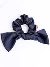 Gumka do włosów typu scrunchie, kokarda, granatowy O614435P00