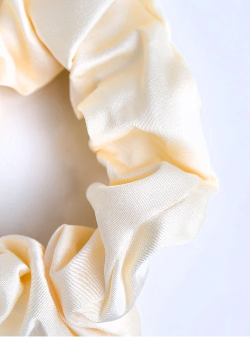 Gumka do włosów typu scrunchie, kokarda, koronka, kremowy O614383P00