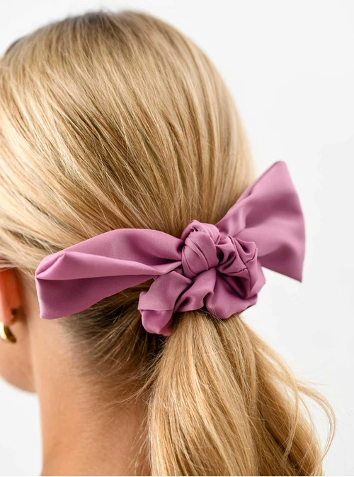 Gumka do włosów typu scrunchie, kokarda, różowy O614433P00