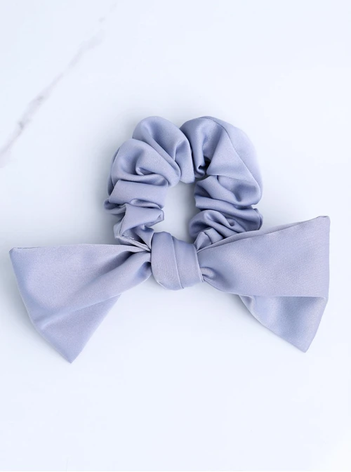 Gumka do włosów typu scrunchie, kokarda, szary O614436P00