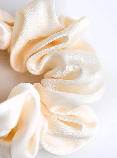 Gumka do włosów typu scrunchie, kremowa, tulipan O614397P00