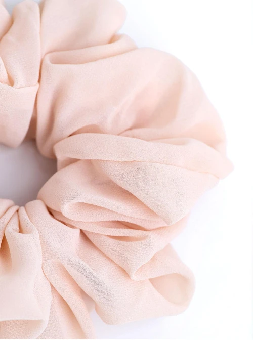 Gumka do włosów typu scrunchie, kremowy O614446P00