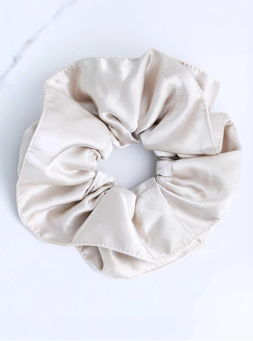 Gumka do włosów typu scrunchie, perłowy krem O614350P00