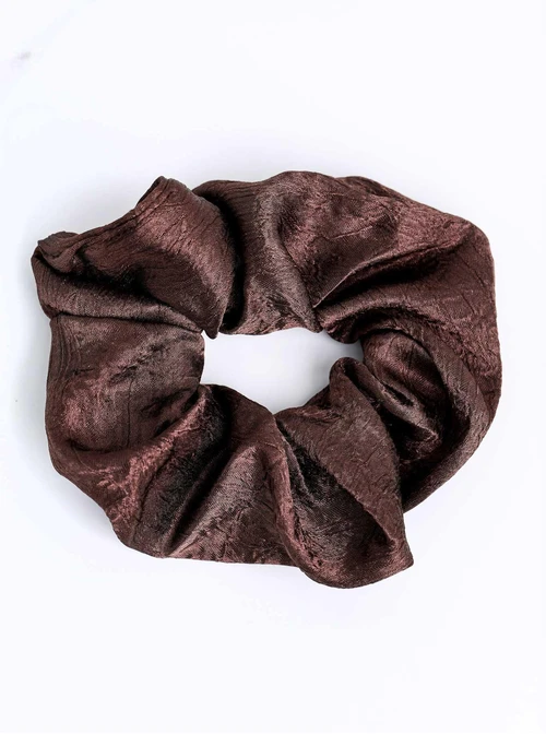 Gumka do włosów typu scrunchie, połyskujący brązowy O614373P00