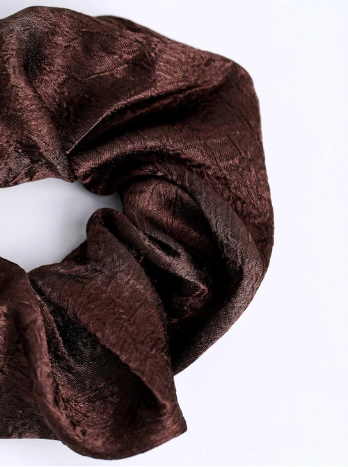 Gumka do włosów typu scrunchie, połyskujący brązowy O614373P00