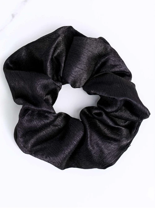 Gumka do włosów typu scrunchie, połyskujący czarny O614374P00
