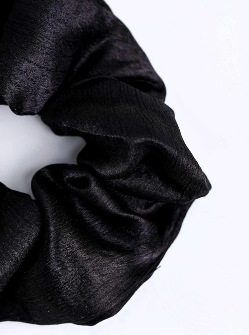 Gumka do włosów typu scrunchie, połyskujący czarny O614374P00
