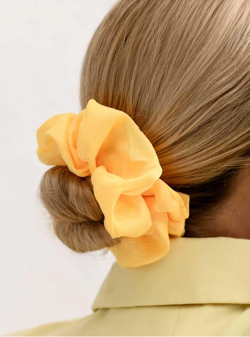 Gumka do włosów typu scrunchie, żółta O614410P00