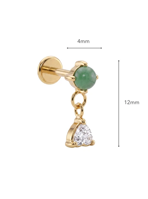 Kolczyk do piercingu labret, Jaspis, stal pozłacana ST15762Z00