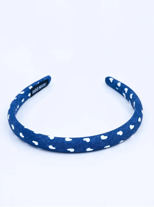 Opaska do włosów serduszka, denim O814457P00
