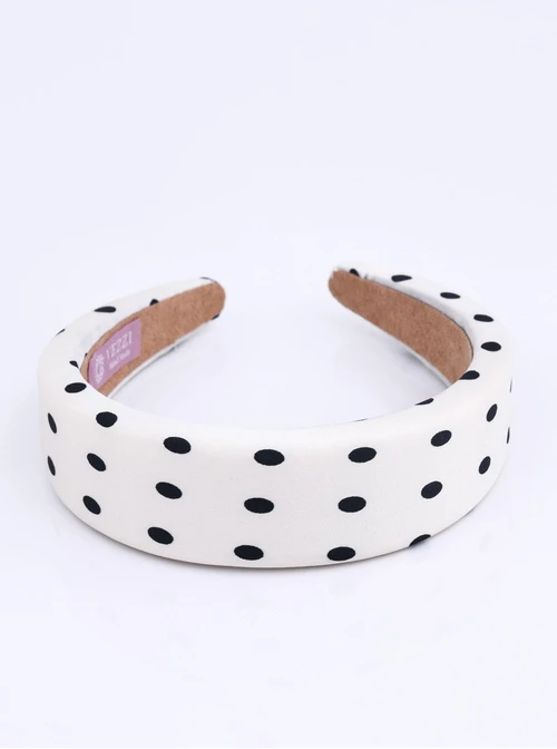 Opaska do włosów w kropki, biały O814578P00