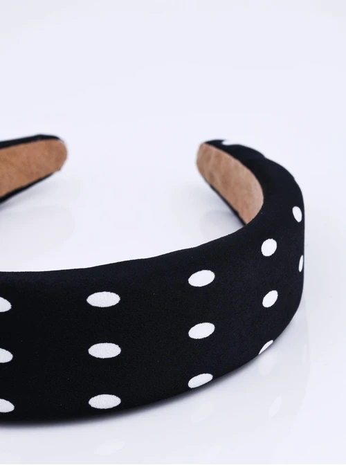 Opaska do włosów w kropki, czarny O814579P00