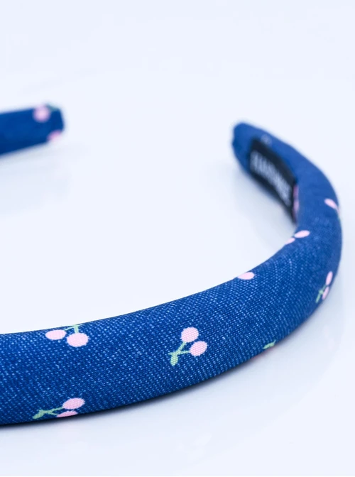 Opaska do włosów, wisienki, denim O814459P00