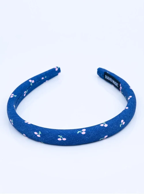 Opaska do włosów, wisienki, denim O814459P00