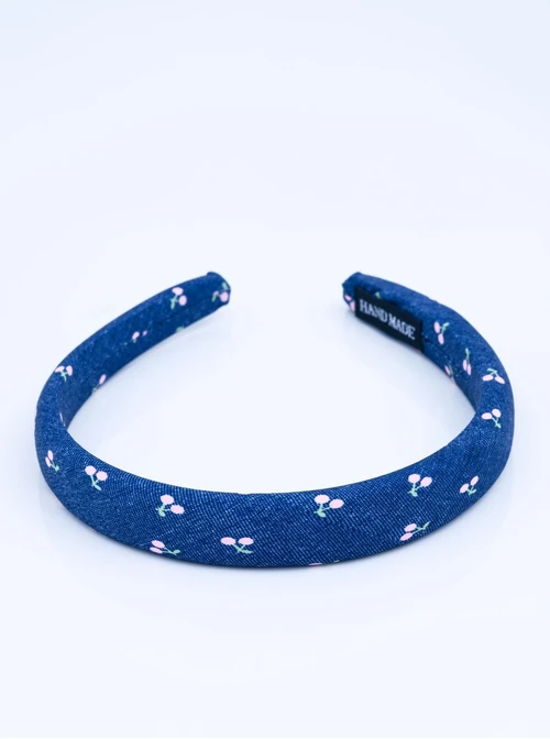 Opaska do włosów, wisienki, denim O814460P00