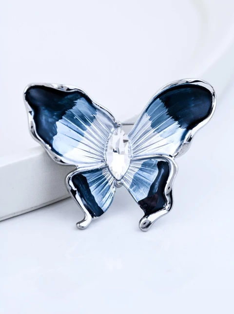 Broszka Motyl, szary B713690S00