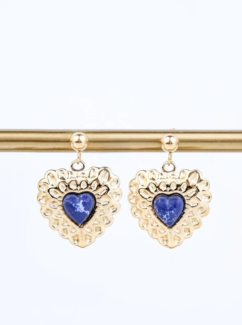 Kolczyki serduszka, Lapis Lazuli S216208Z00
