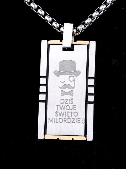 Naszyjnik męski, nieśmiertelnik, srebrny W-2-S307617M00