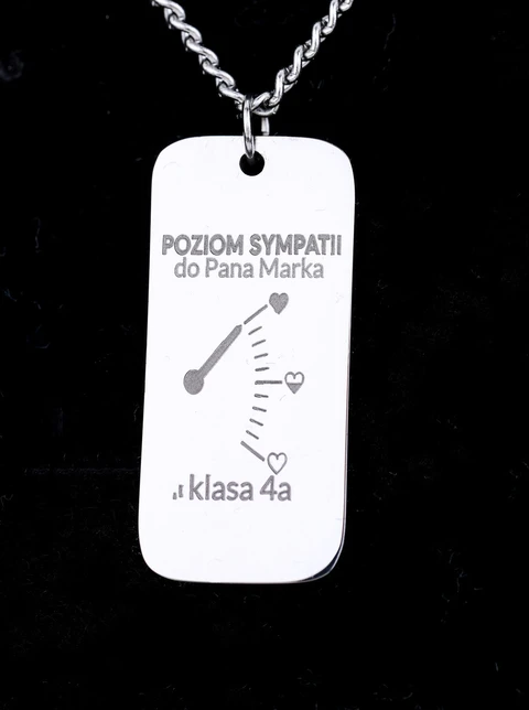 Naszyjnik męski, nieśmiertelnik, stal W-1-S310501S00