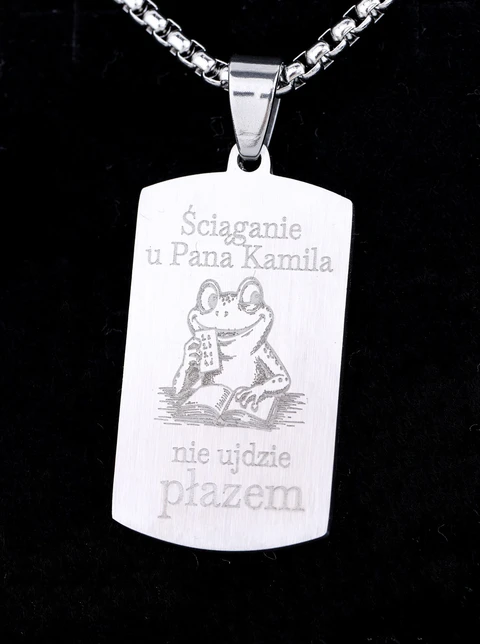 Naszyjnik męski, nieśmiertelnik z gwiazdą, srebrny W-2-S307619S00