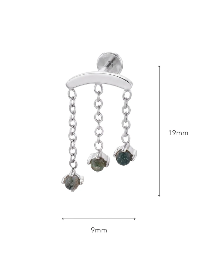 Kolczyk do piercingu labret, Jaspis, stal ST15739S00
