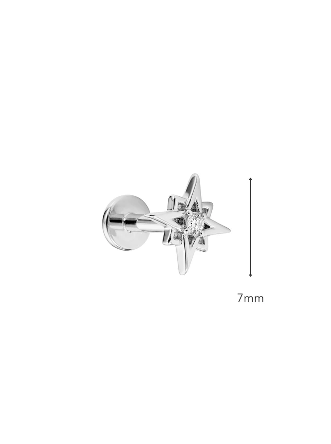 Kolczyk do piercingu labret, gwiazdka, stal ST15905S00