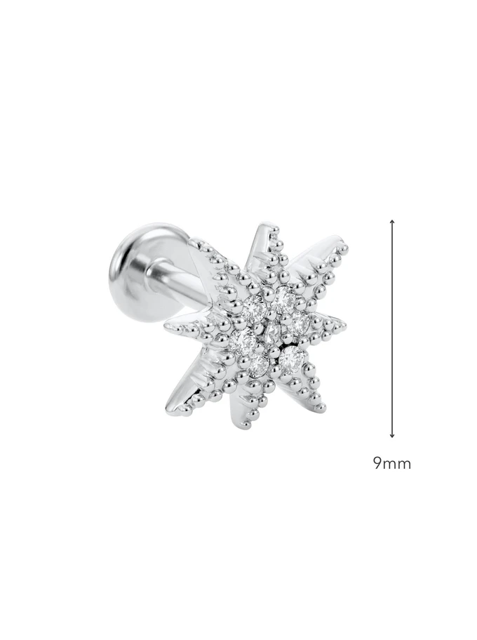 Kolczyk do piercingu labret, gwiazdka, stal ST15909S00